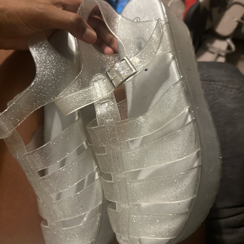 Forever New Silver Sandals with Cage Design